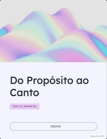 Capa do e-book Do Propósito ao Canto, por Lis Avancini